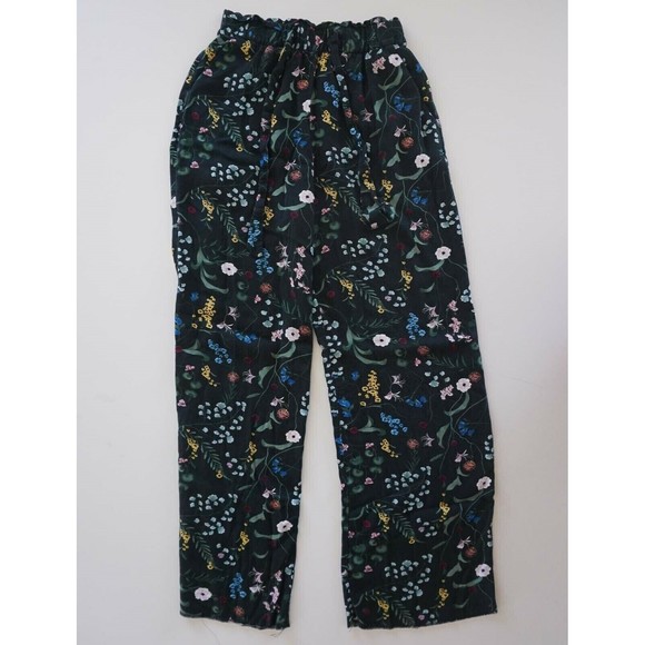 Anna Glover H&M Size 4 Palazzo Pants Floral Black Lounge - with pockets - Picture 4 of 4